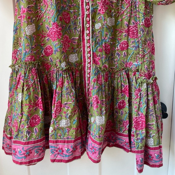 Lola Australia Block Print Cotton Boho Dress Size Large - Picture 4 of 9